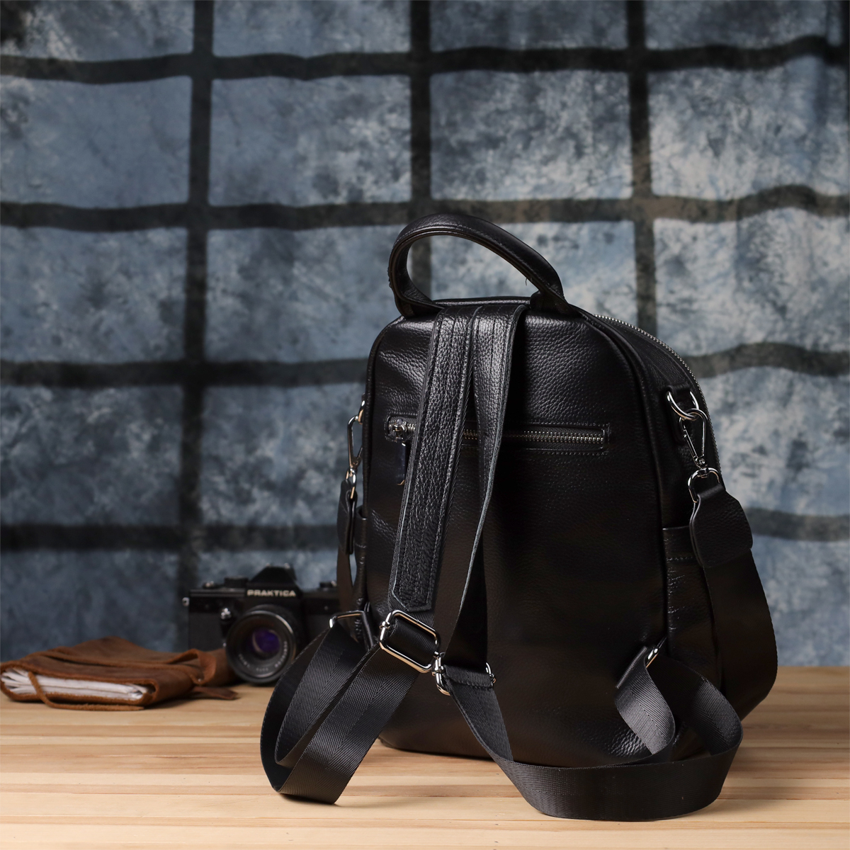 Женский рюкзак из натуральной кожи Vintage Черный