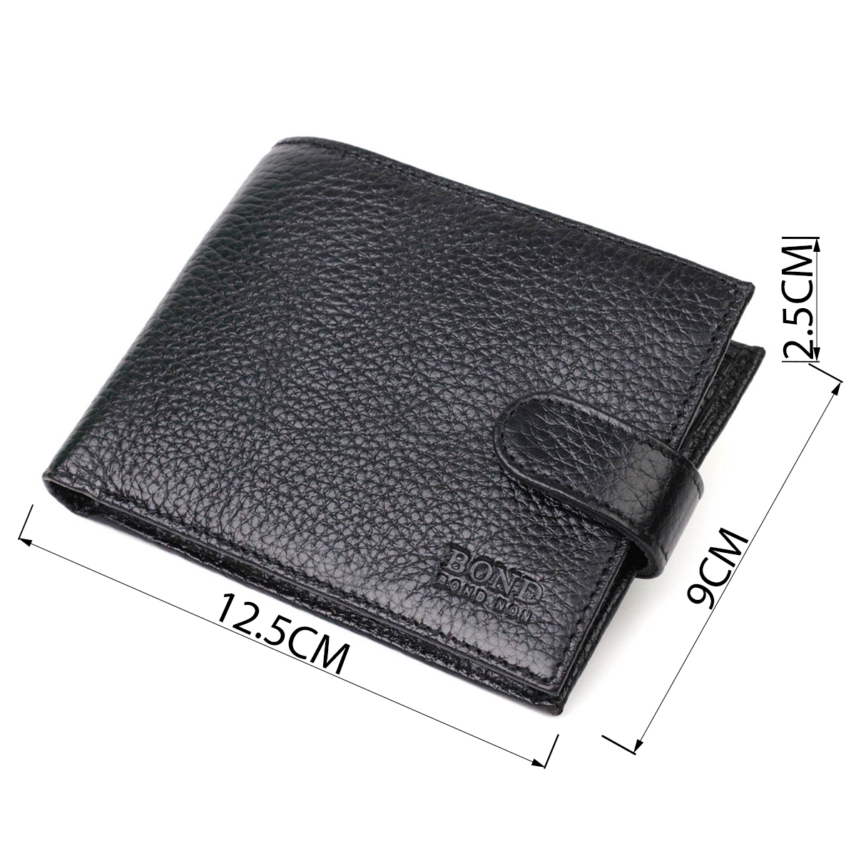 Гаманець для чоловіків з натуральної шкіри BOND Чорний