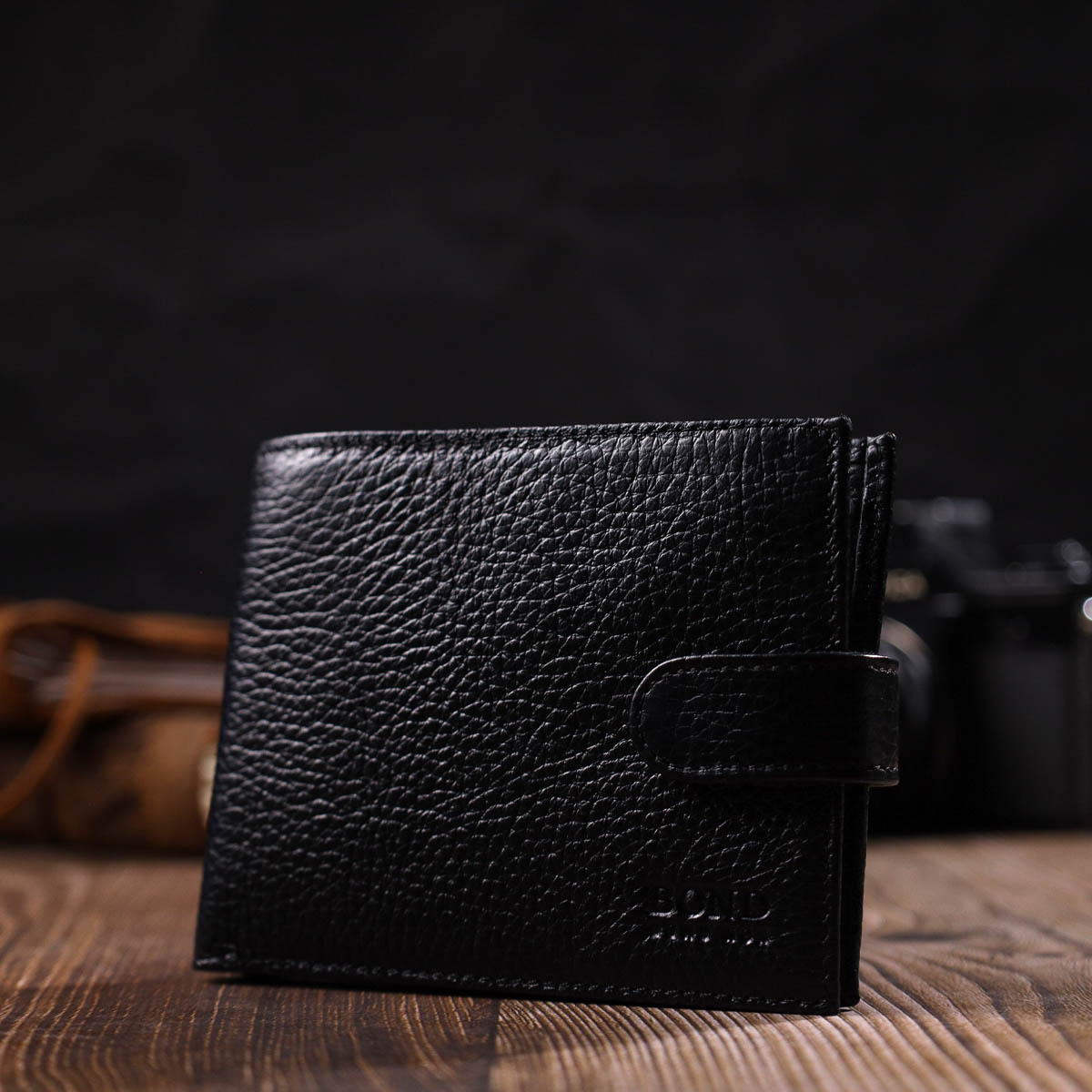 Гаманець для чоловіків з натуральної шкіри BOND Чорний
