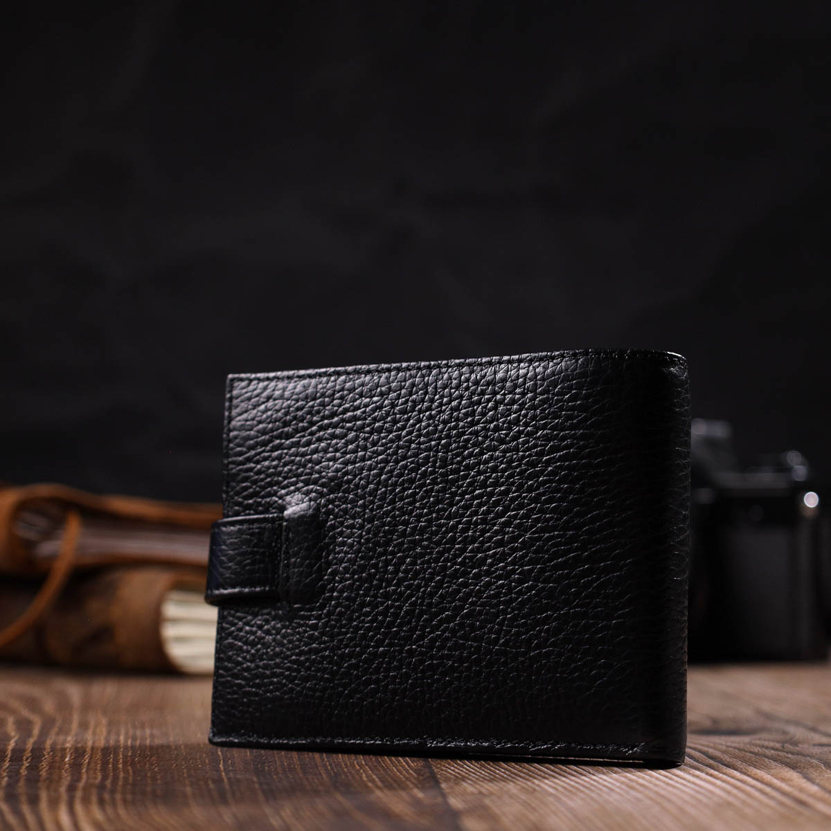 Гаманець для чоловіків з натуральної шкіри BOND Чорний
