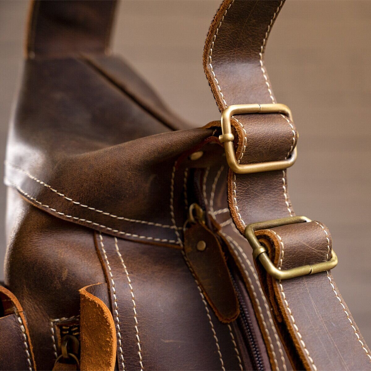 Чоловіча вінтажна сумка через плече Vintage Коричнева