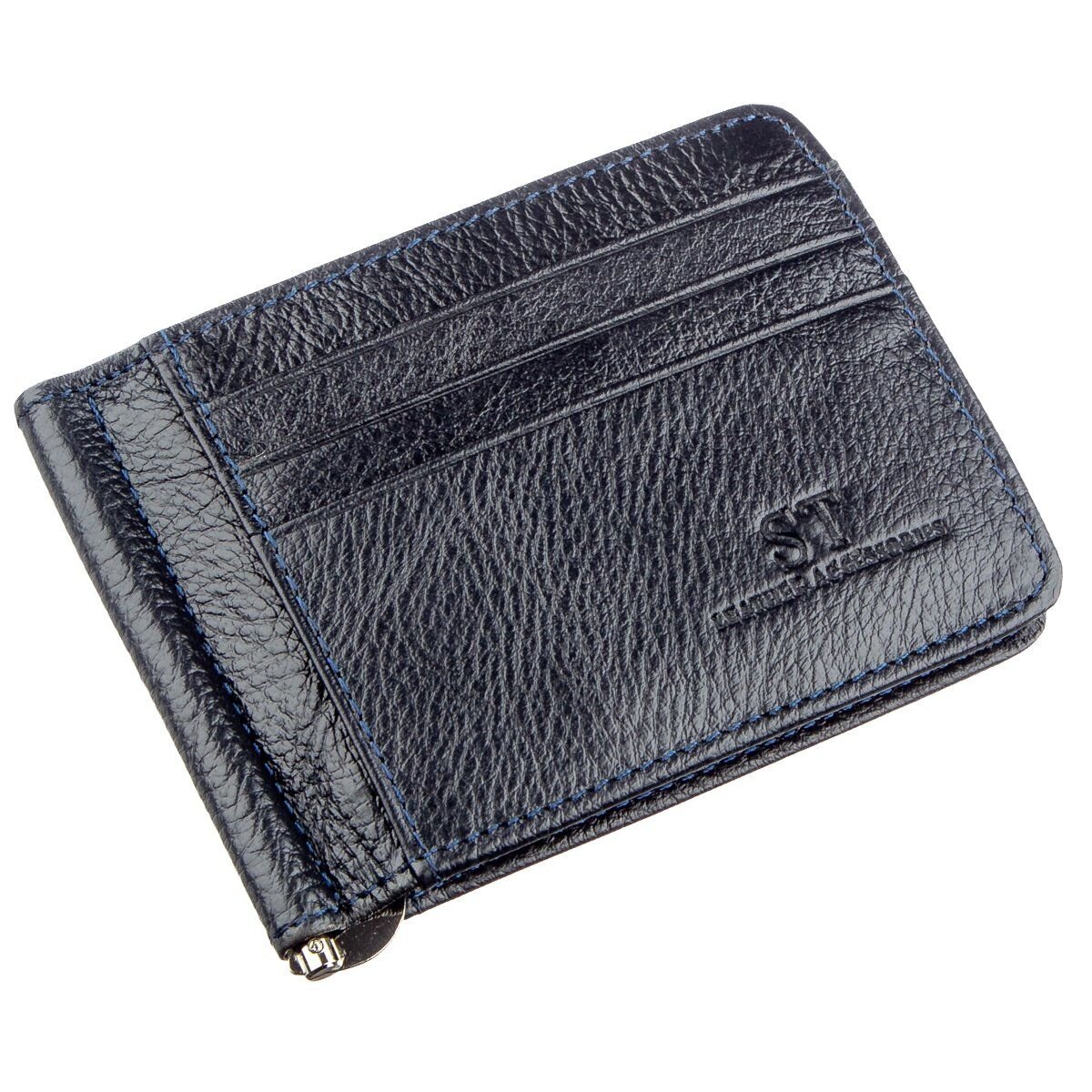 Шкіряний Затискач для чоловіків ST Leather Синій