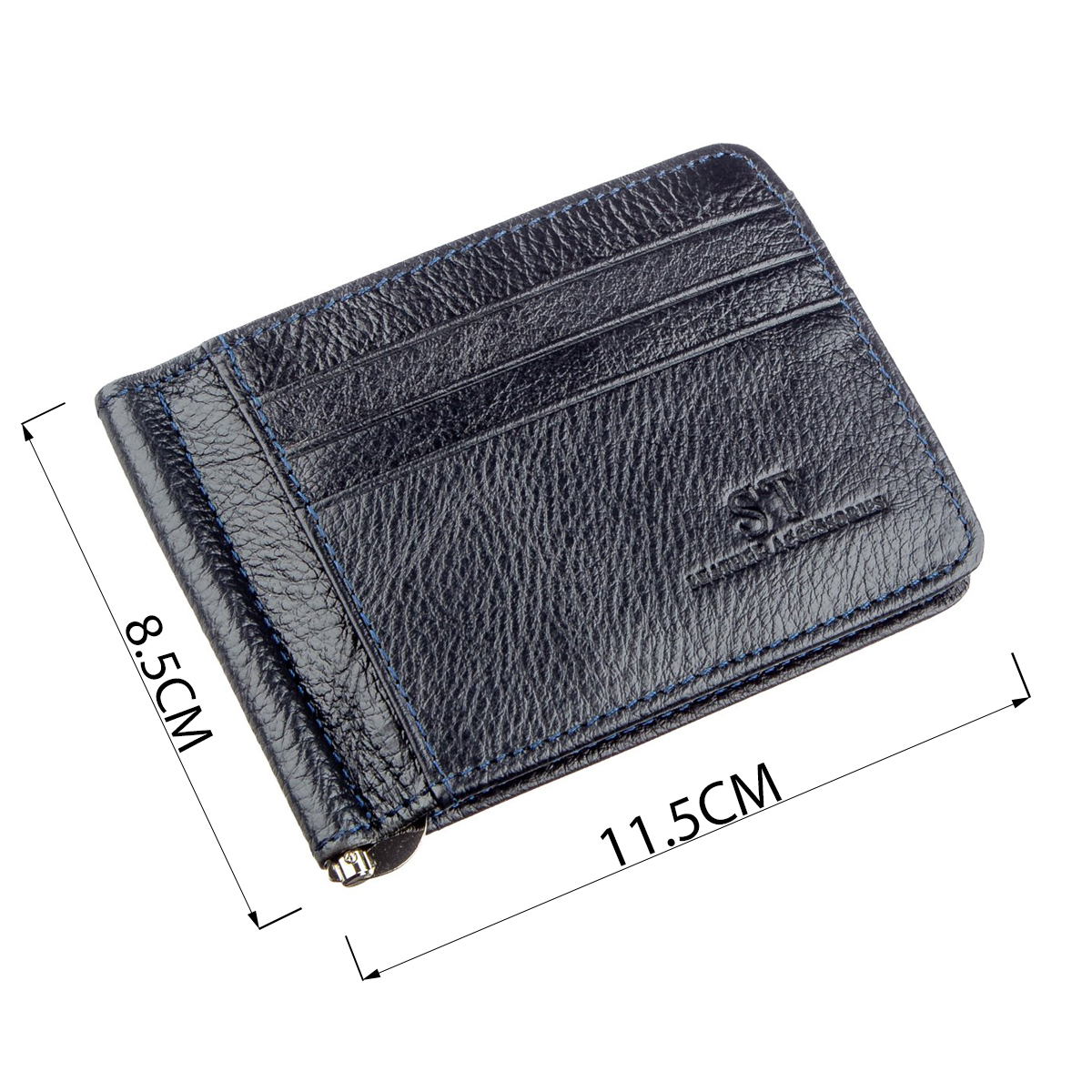 Шкіряний Затискач для чоловіків ST Leather Синій