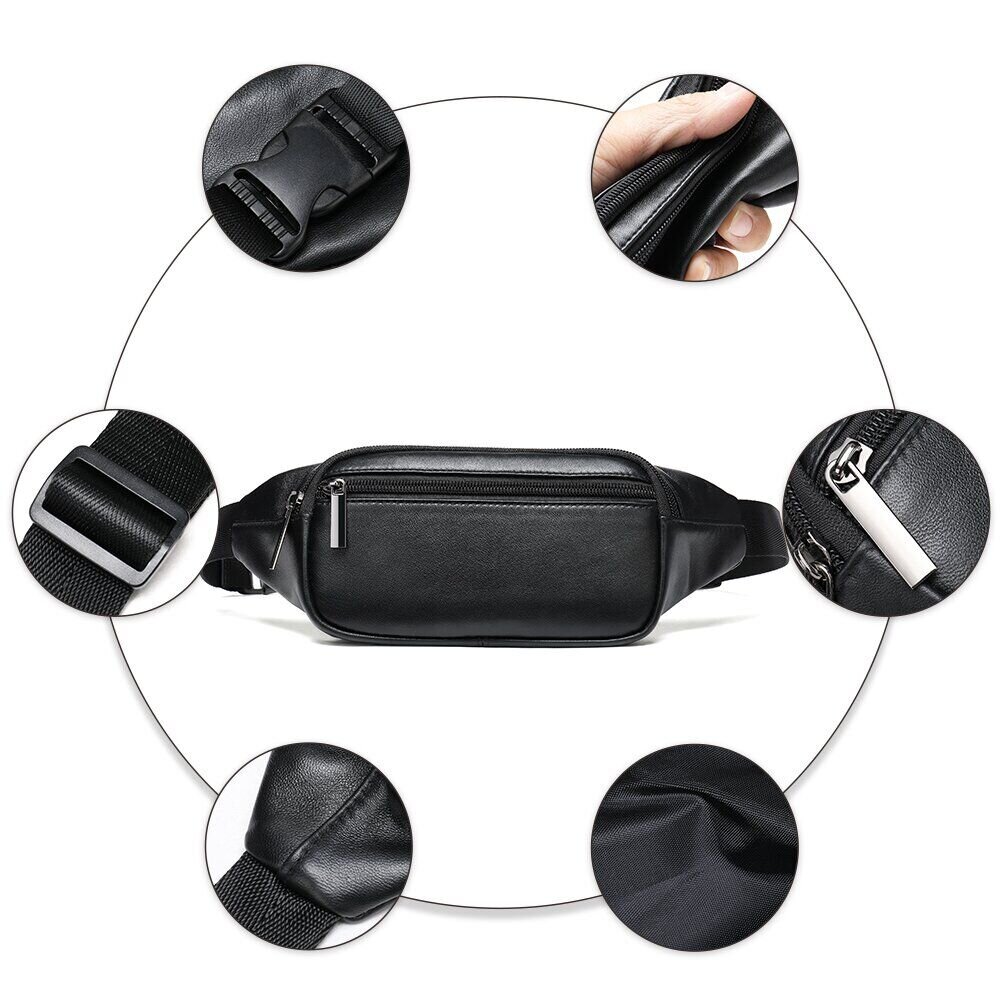 Бананка зі шкіри Vintage Чорна