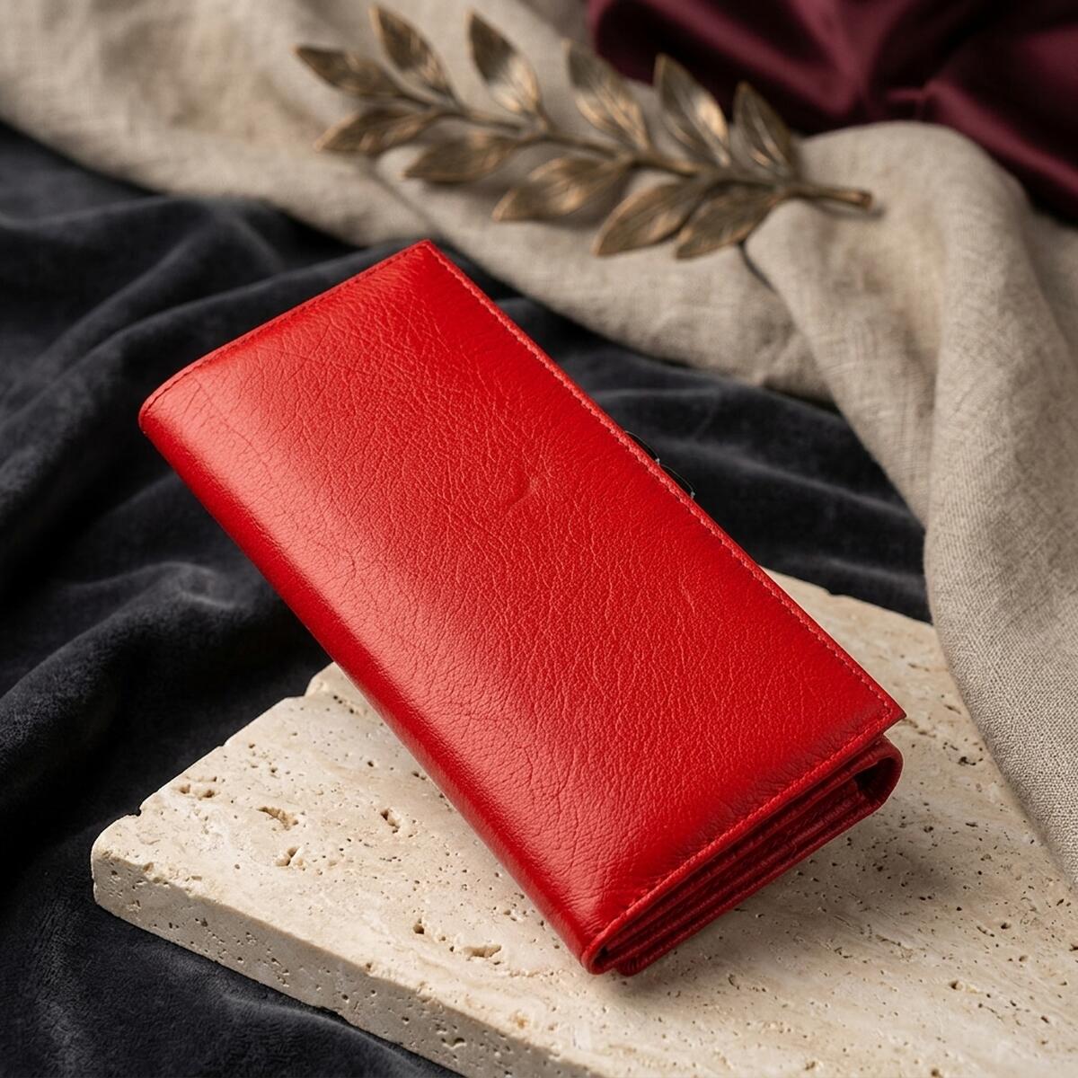Жіночий гаманець з монетницьою на клямці ST Leather Червоний