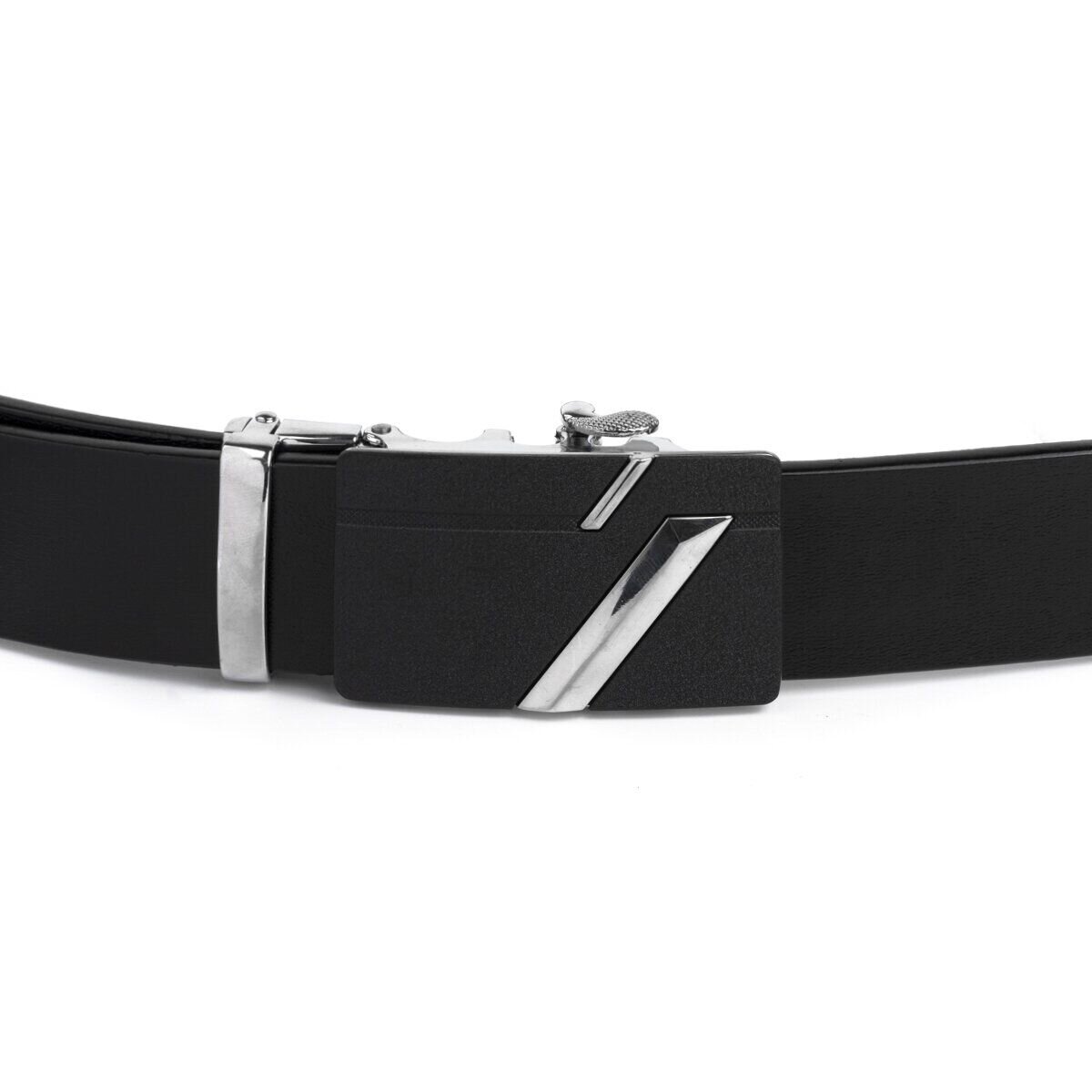 Ремінь чоловічий з чорною матовою пряжкою Vintage Чорний