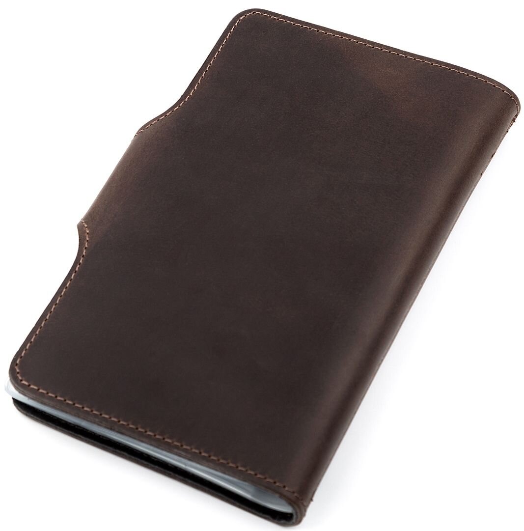 Визитница большая Shvigel кожаная Коричневая