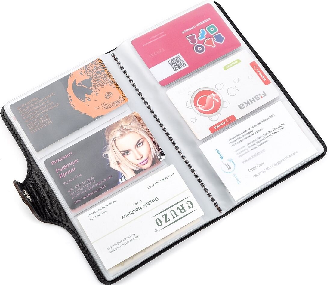 Визитница большая Shvigel кожаная Коричневая