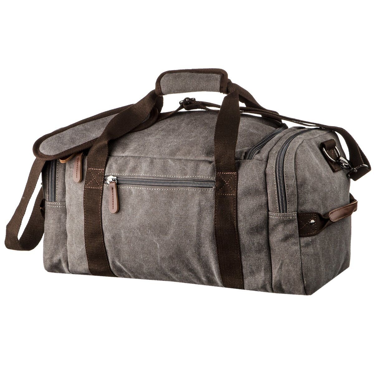 Дорожня сумка текстильна з кишенею Vintage Сіра