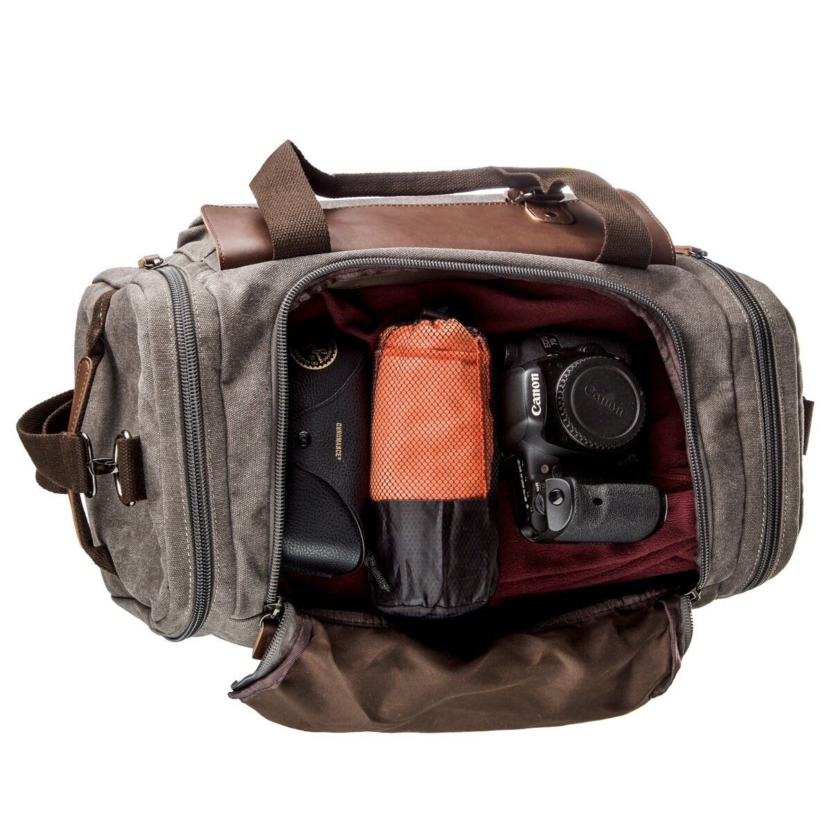 Дорожня сумка текстильна з кишенею Vintage Сіра