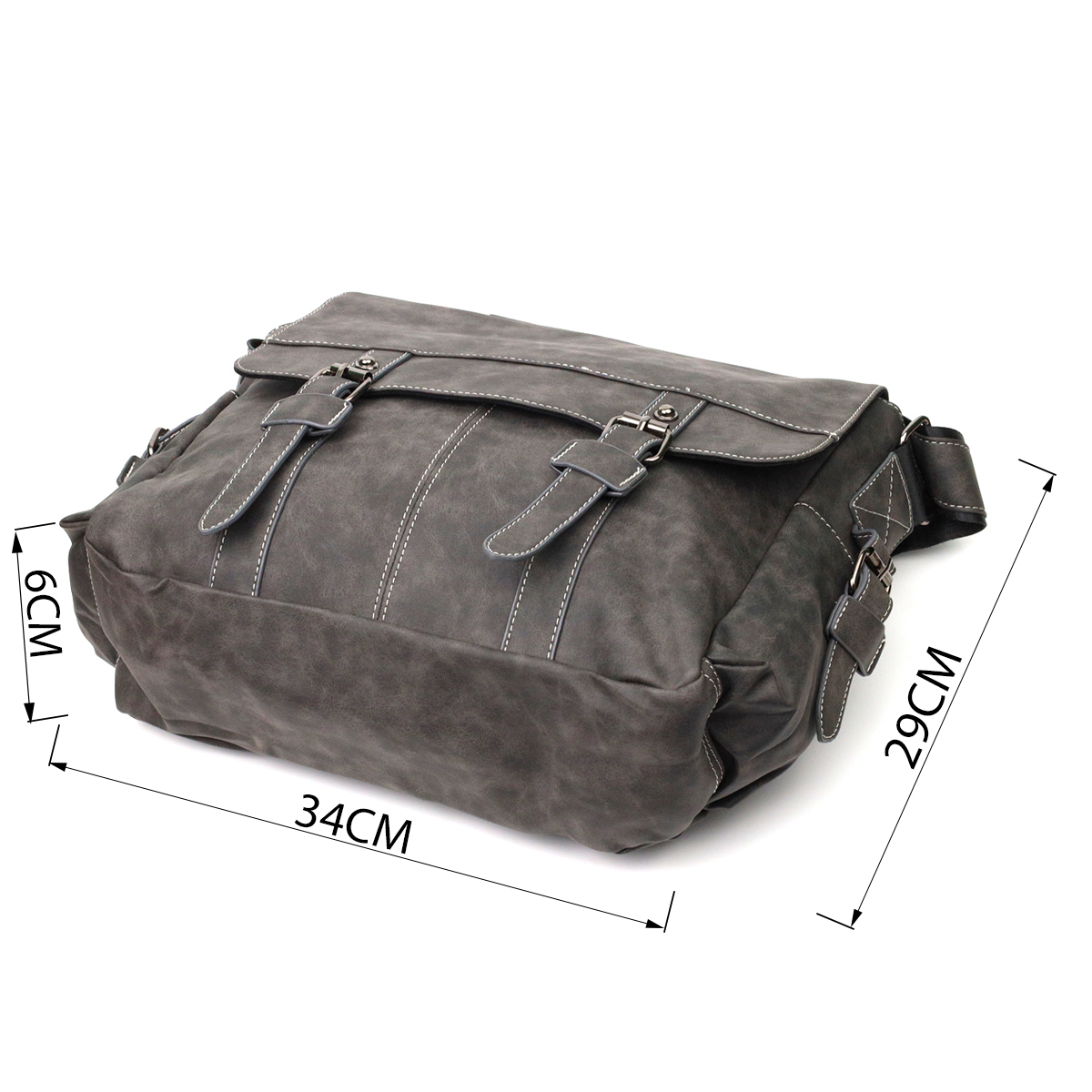 Містка чоловіча сумка зі шкірозамінника Vintage Сірий