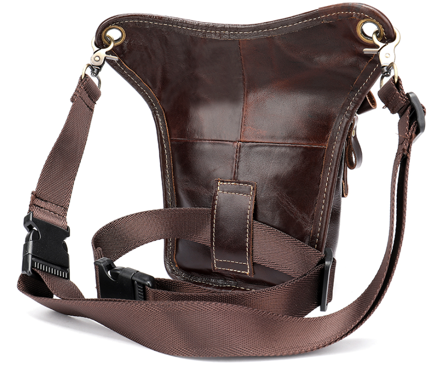Сумка-барсетка на пояс мужская кожаная Vintage Коричневая