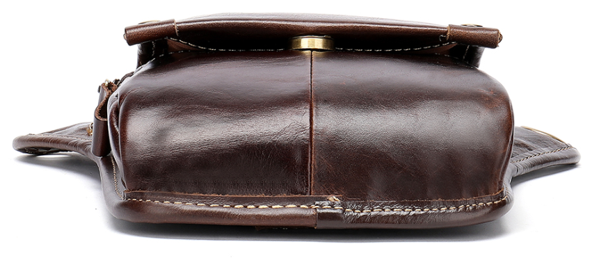 Сумка-барсетка на пояс мужская кожаная Vintage Коричневая