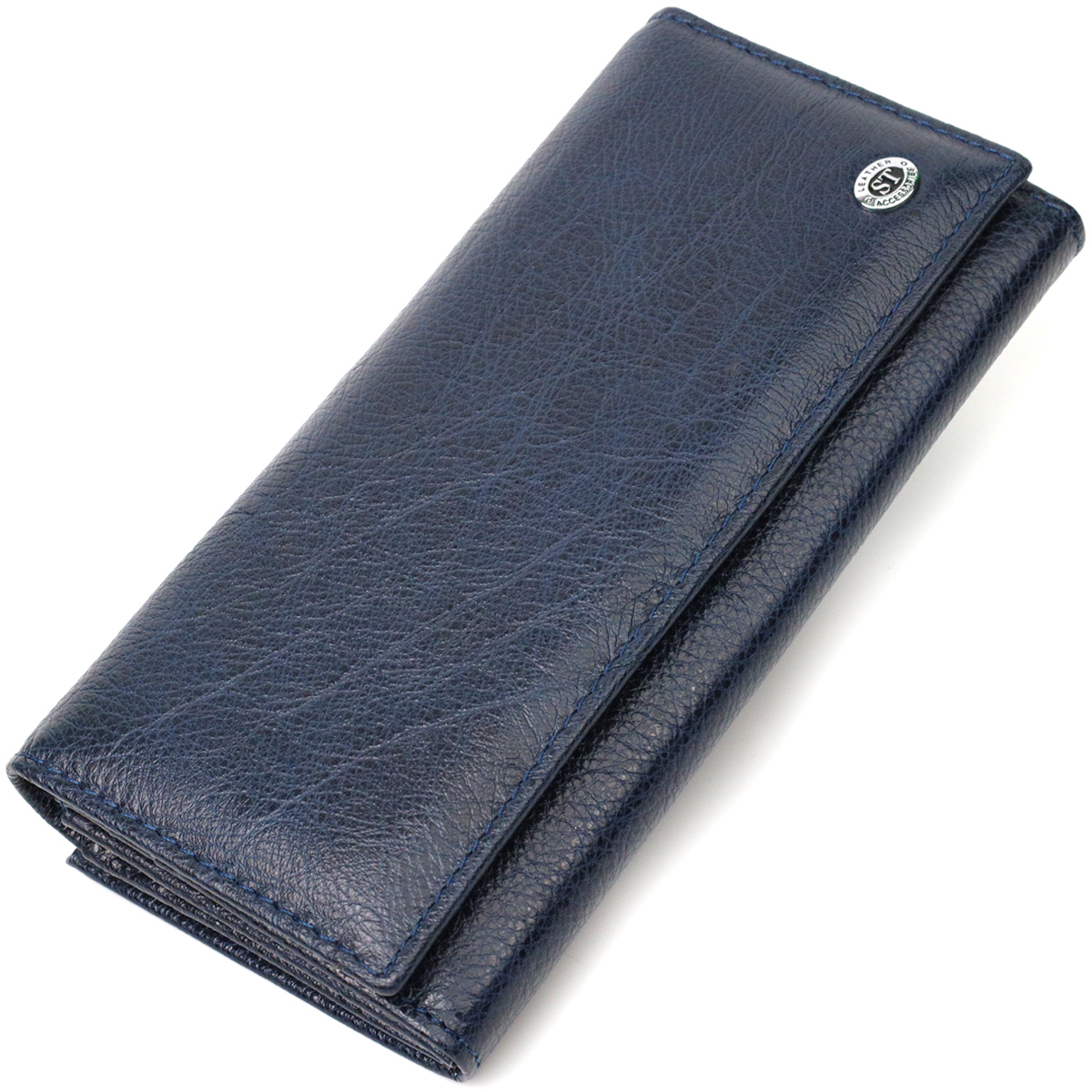 Вместительный женский кошелек из натуральной кожи ST Leather Синий