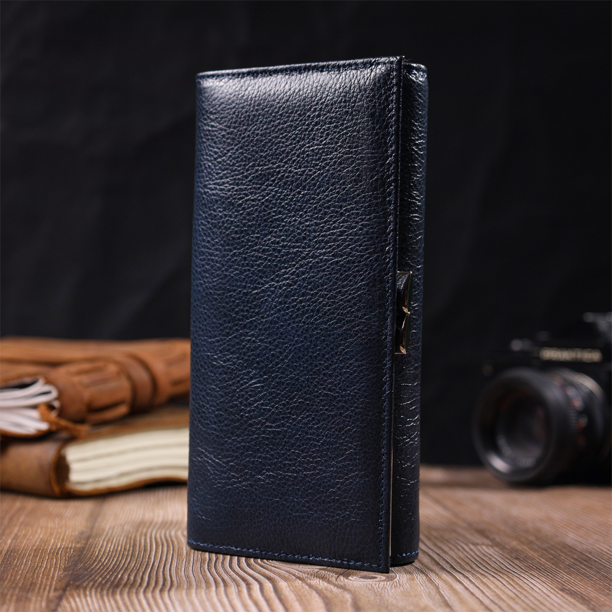 Вместительный женский кошелек из натуральной кожи ST Leather Синий