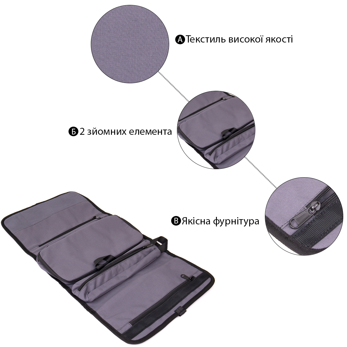 Дорожній органайзер Vintage Сірий