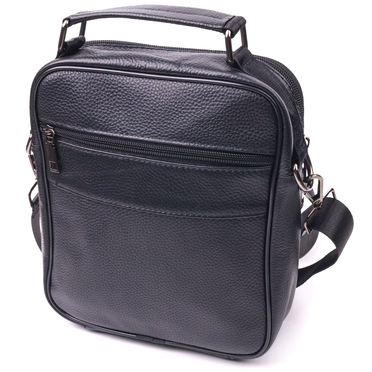 Якісна чоловіча сумка з натуральної шкіри Vintage Чорна