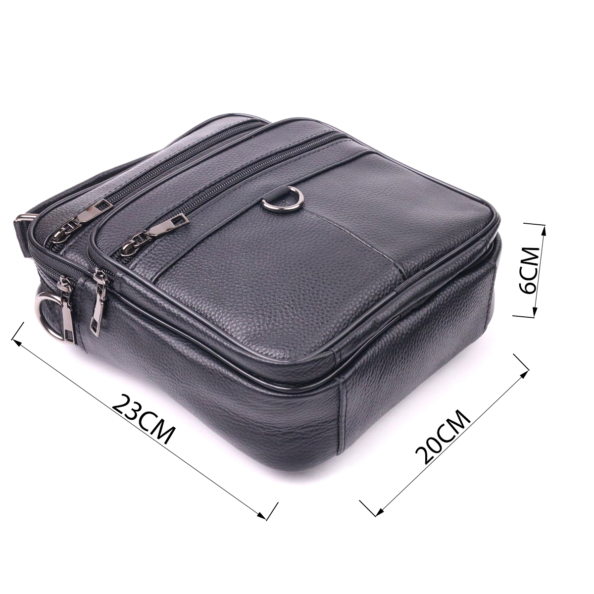 Якісна чоловіча сумка з натуральної шкіри Vintage Чорна