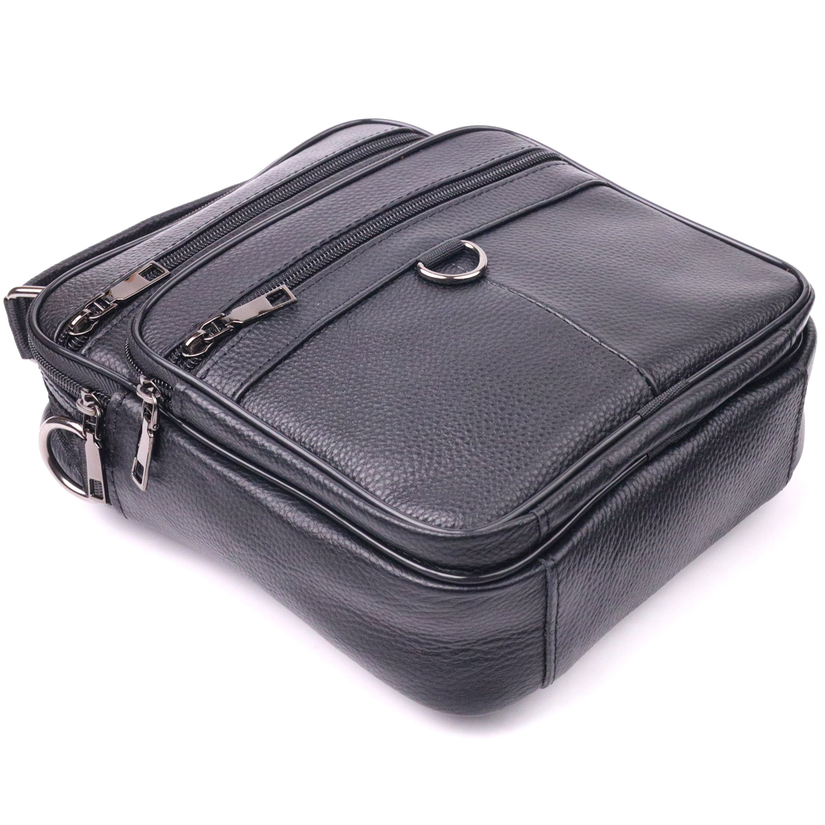 Якісна чоловіча сумка з натуральної шкіри Vintage Чорна