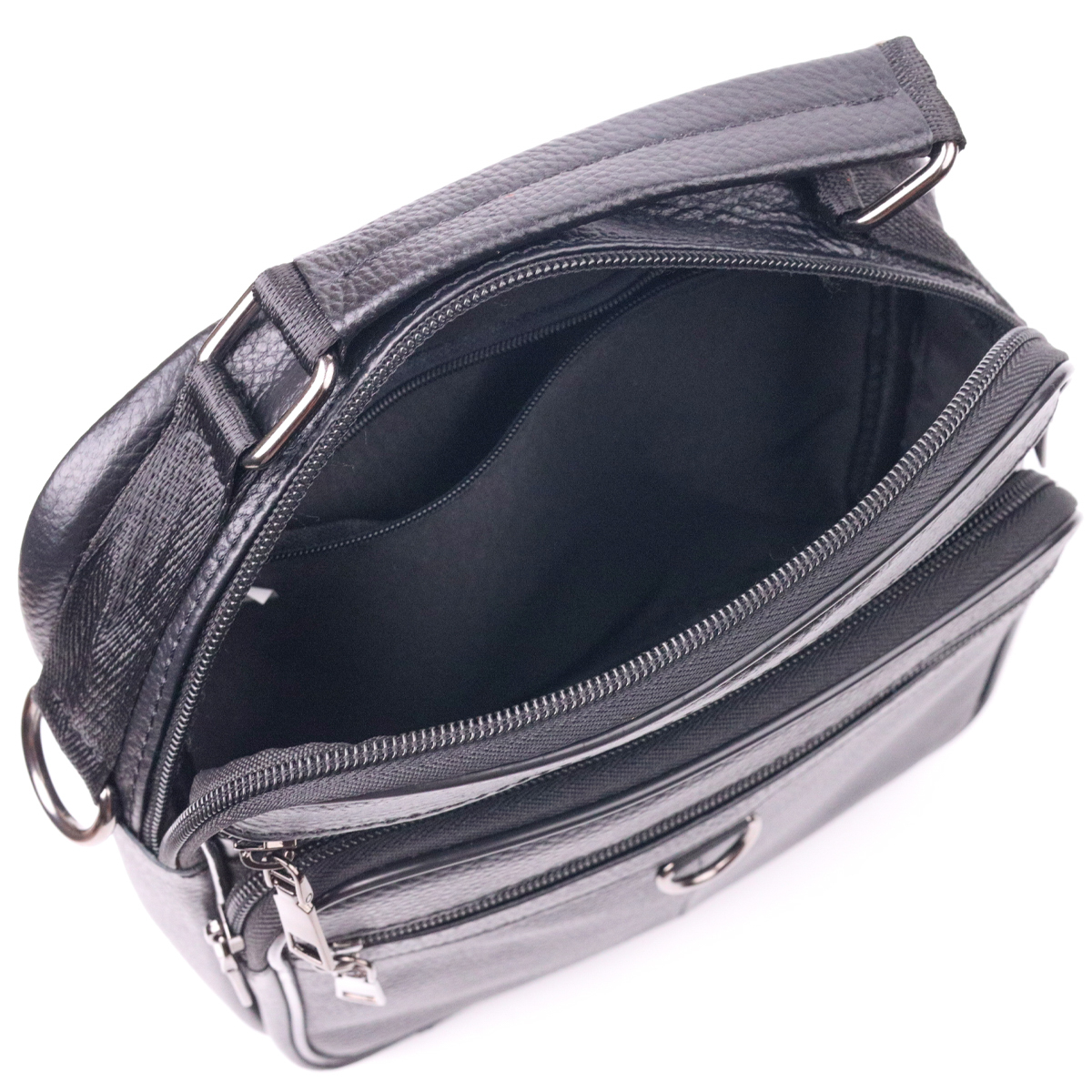 Якісна чоловіча сумка з натуральної шкіри Vintage Чорна