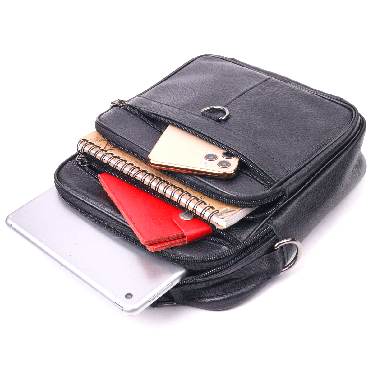 Якісна чоловіча сумка з натуральної шкіри Vintage Чорна