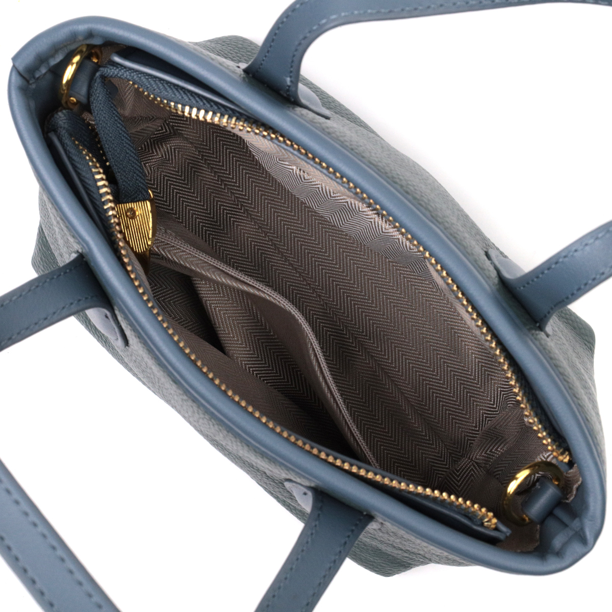 Елегантна сумка з двома ручками з натуральної шкіри Vintage Блакитна