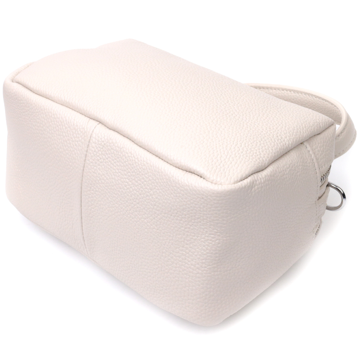 Жіноча прямокутна сумка на два відділення з натуральної шкіри Vintage Біла