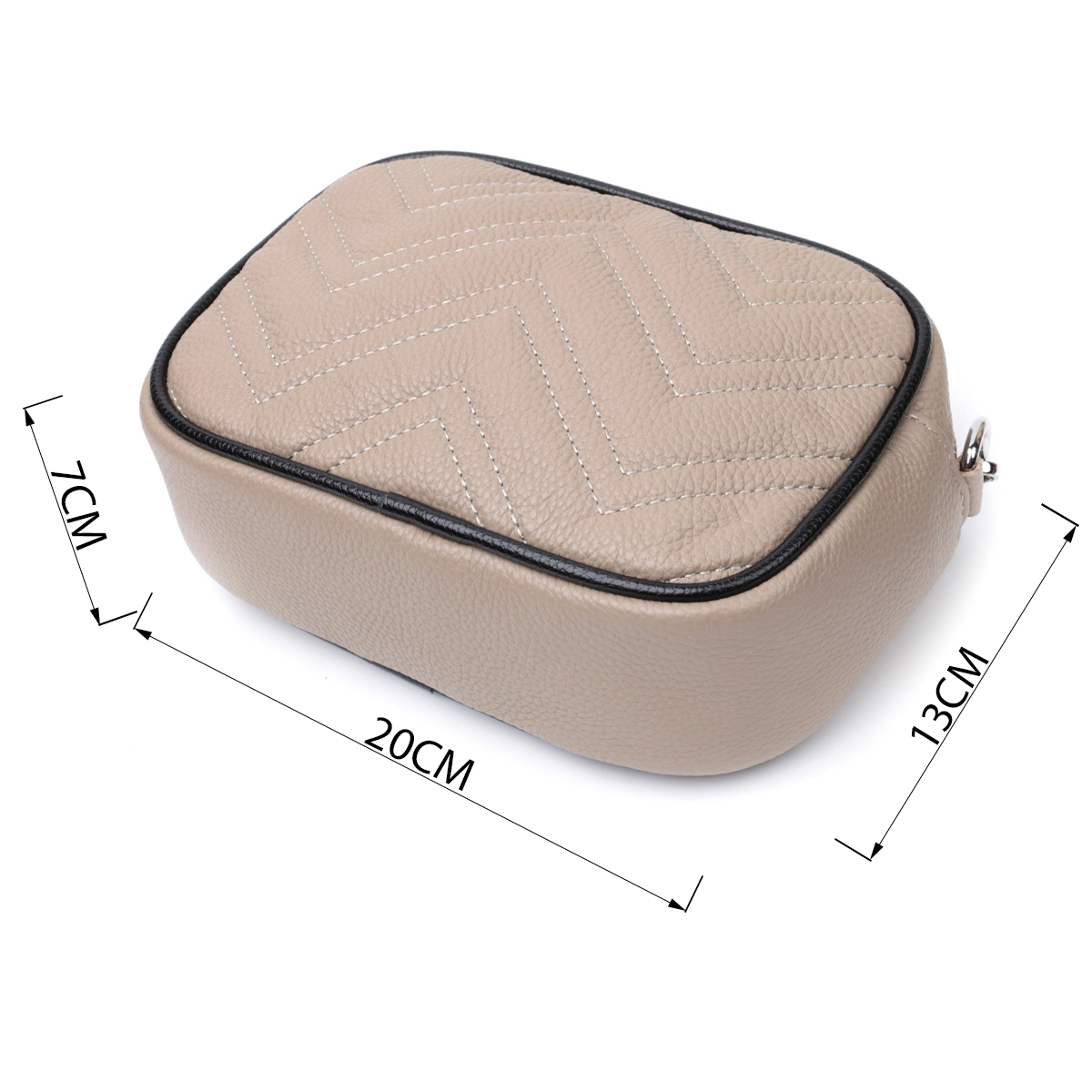 Жіноча вечірня сумка на ланцюжці з натуральної шкіри Vintage Бежева