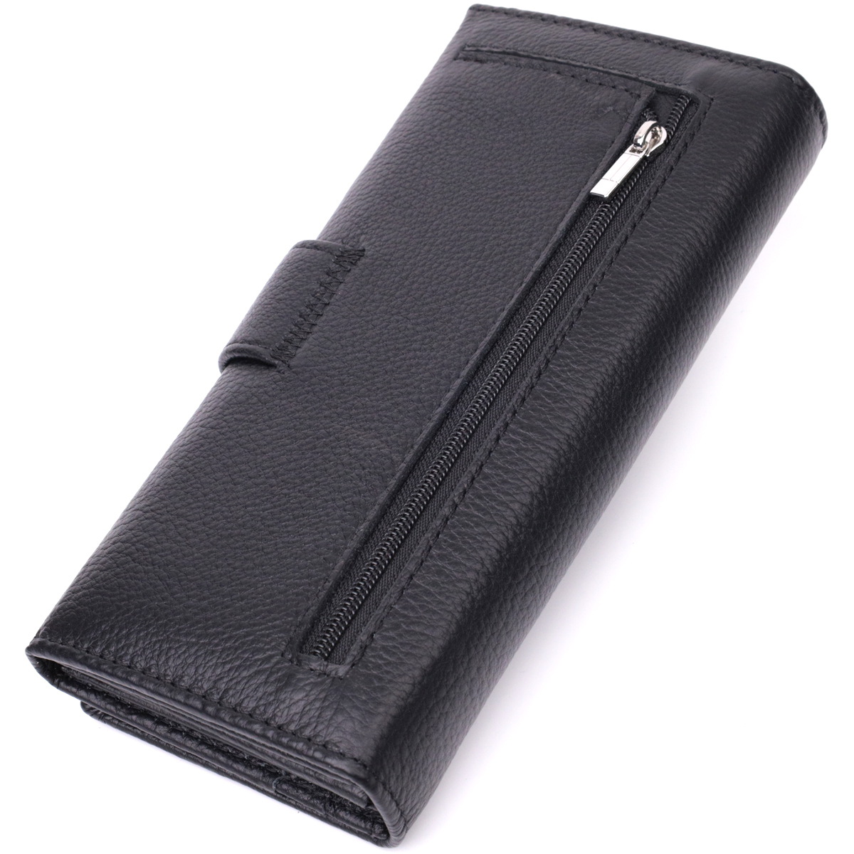 Жіночий шкіряний гаманець для карток купюр та монет ST Leather Чорний