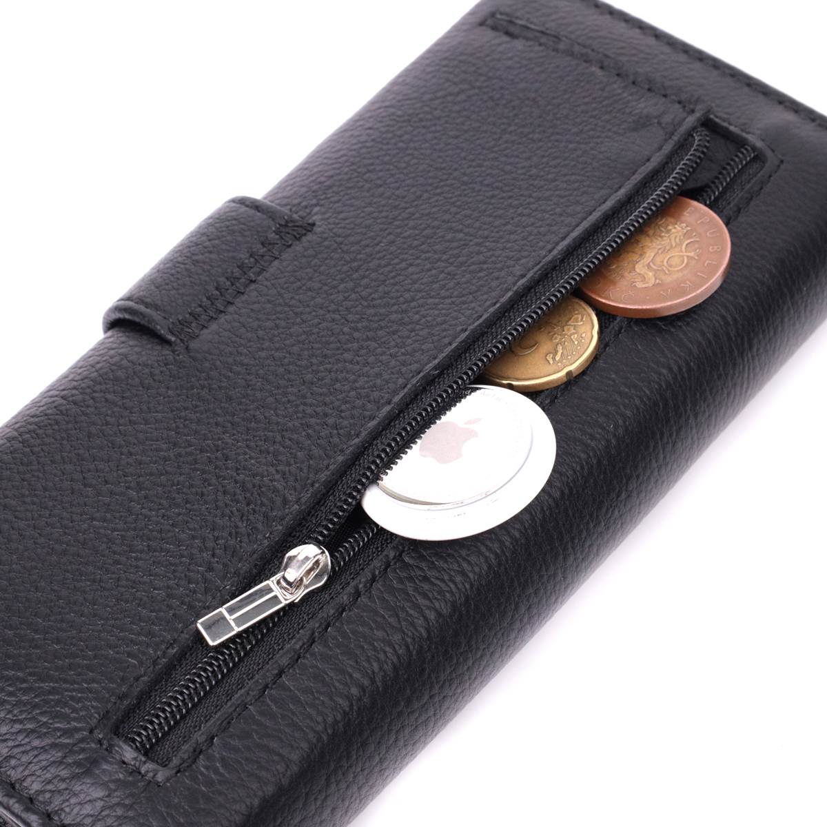 Жіночий шкіряний гаманець для карток купюр та монет ST Leather Чорний