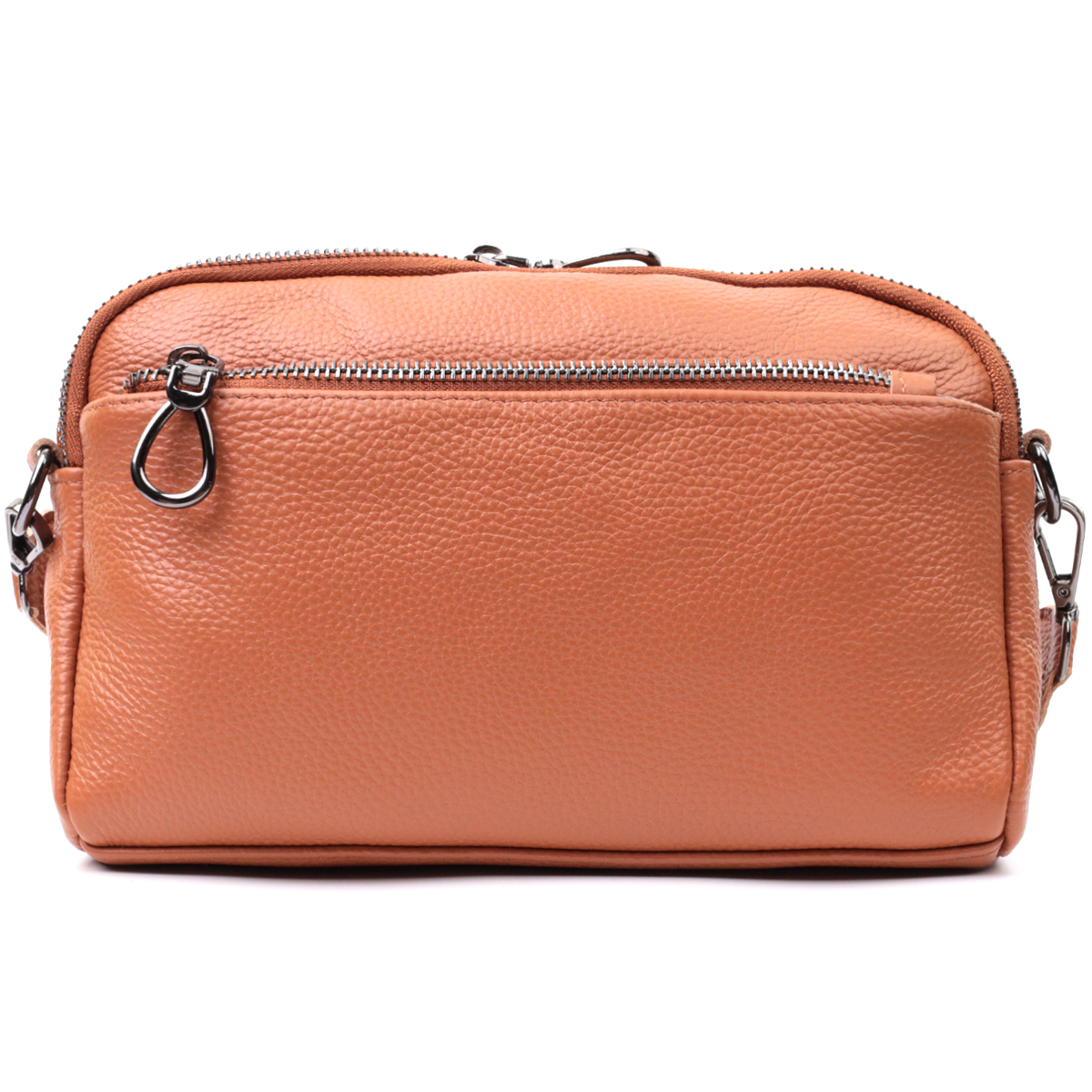 Вместительная сумка для женщин с карманами из натуральной кожи Vintage Коричневая