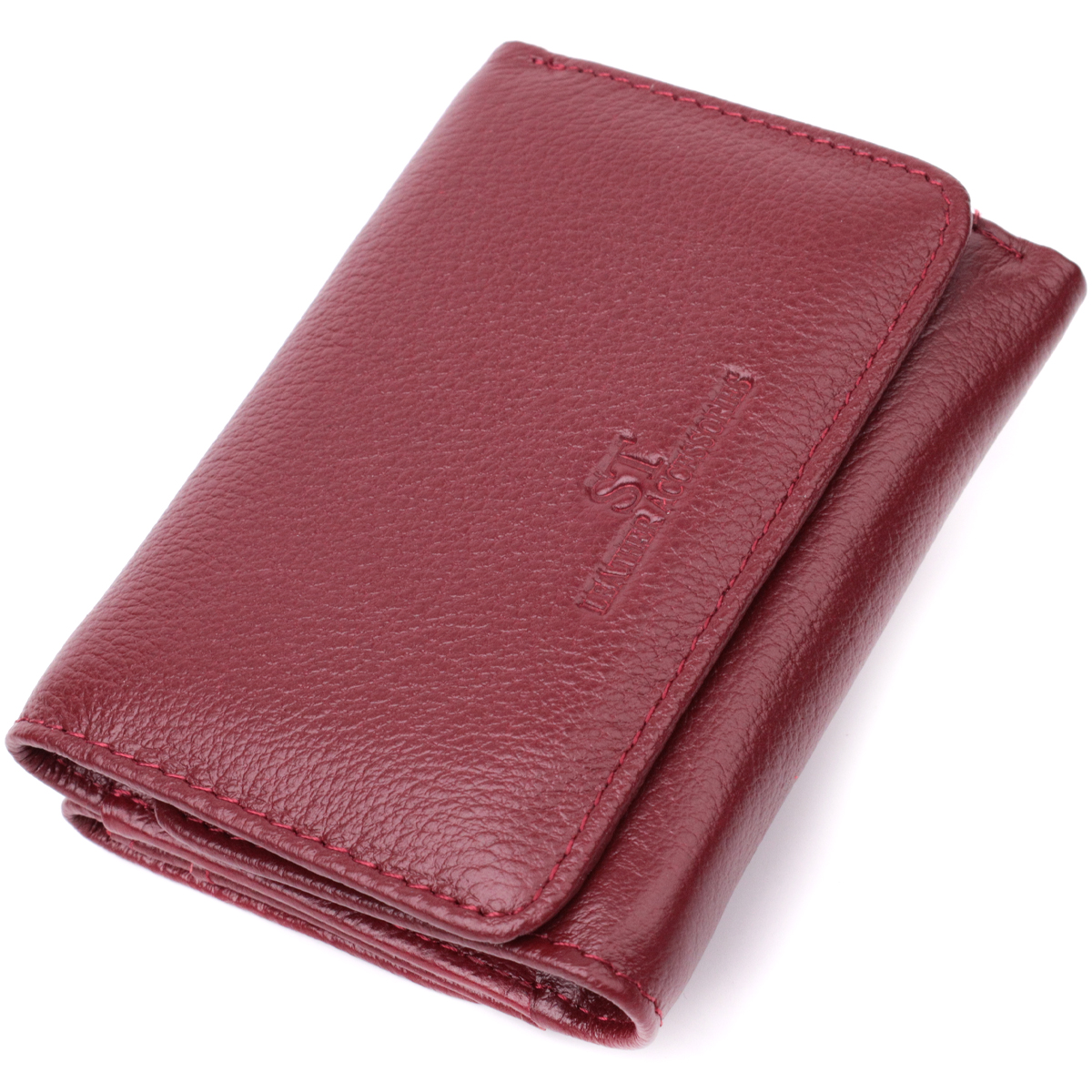 Шкіряний цікавий гаманець для жінок ST Leather Бордовий