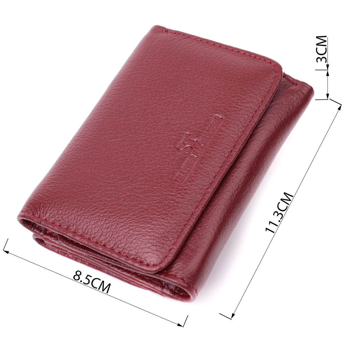 Шкіряний цікавий гаманець для жінок ST Leather Бордовий
