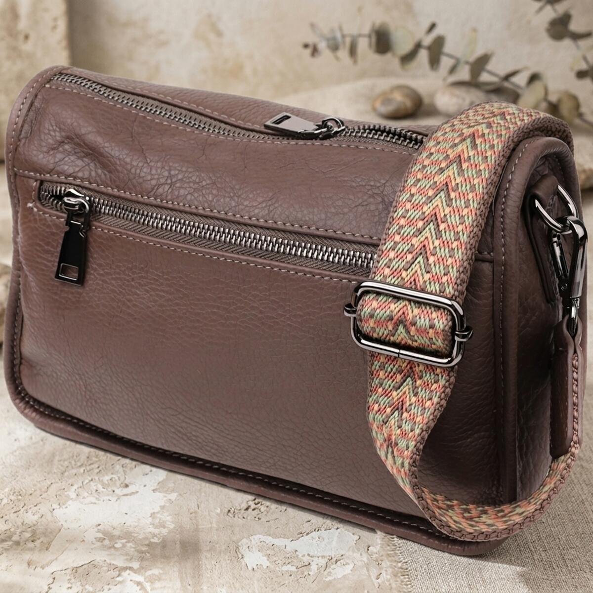 Жіноча сумка на плече із натуральної шкіри Vintage Коричневий