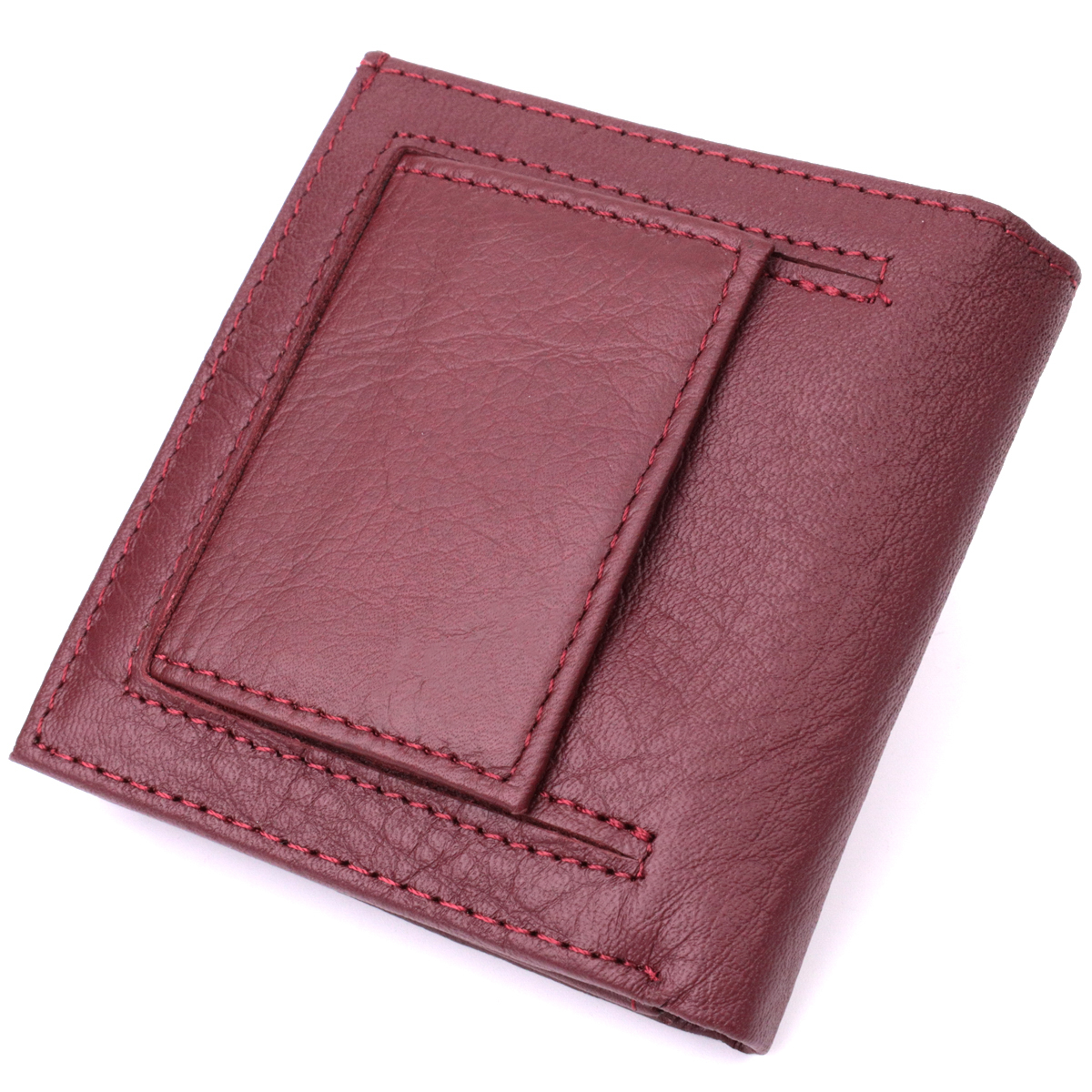 Компактний жіночий гаманець із натуральної шкіри ST Leather Бордовий