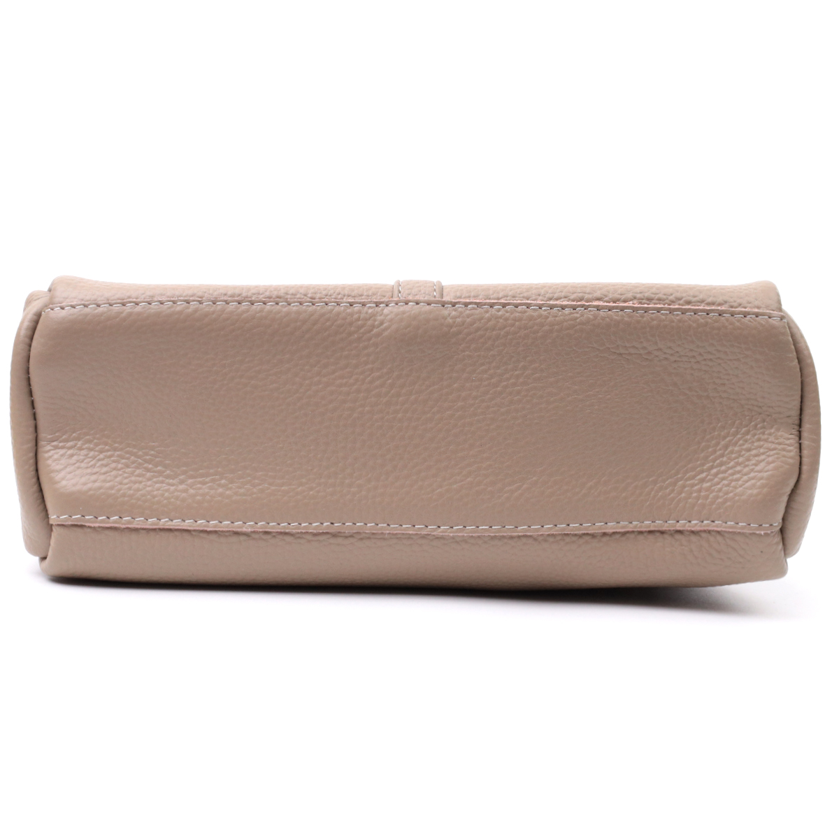 Кожаная женская сумка с металлическим украшением посередине Vintage Бежевая