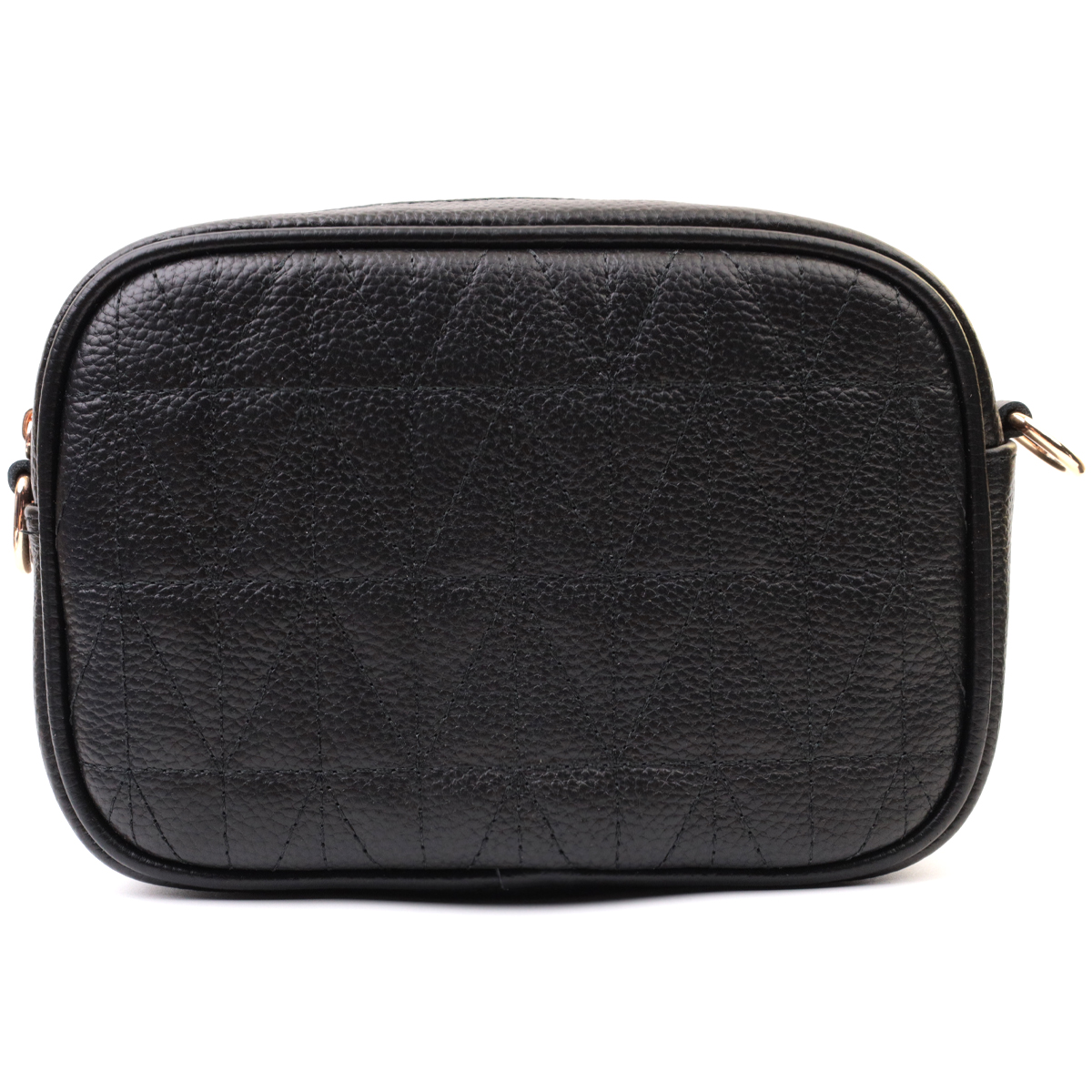 Жіноча стьобана сумка з натуральної шкіри Vintage Чорна