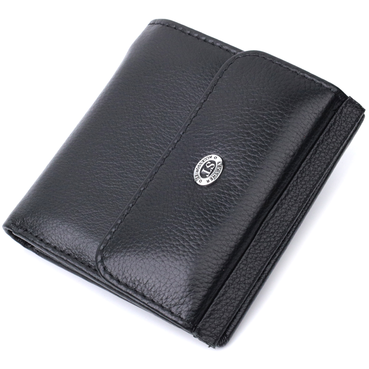 Оригінальне жіноче портмоне з натуральної шкіри ST Leather Чорний