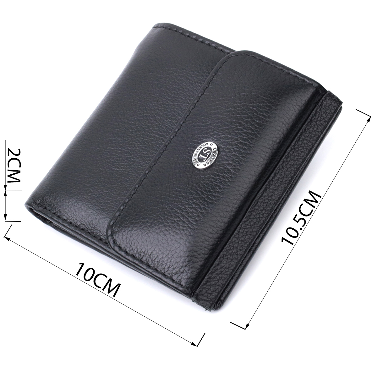 Оригінальне жіноче портмоне з натуральної шкіри ST Leather Чорний