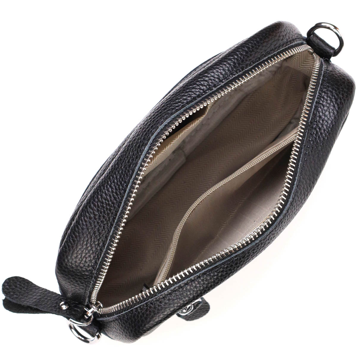 Відмінна сумка жіноча на плече з натуральної шкіри Vintage Чорна