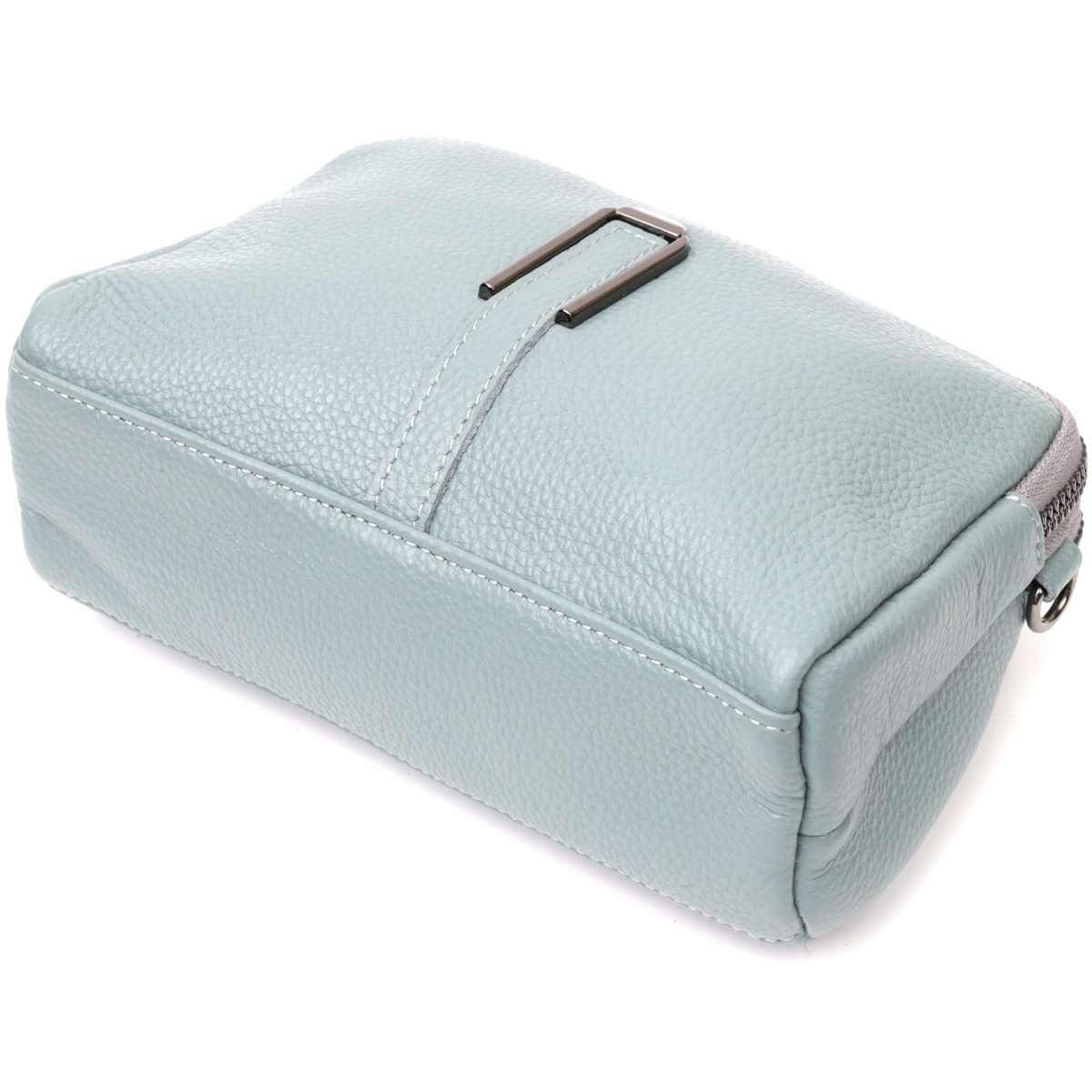 Жіноча повсякденна сумка на два відділення з натуральної шкіри Vintage Блакитна