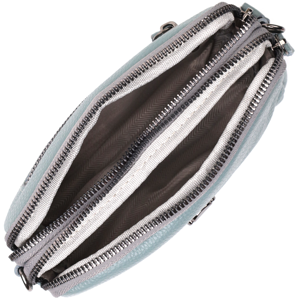 Жіноча повсякденна сумка на два відділення з натуральної шкіри Vintage Блакитна