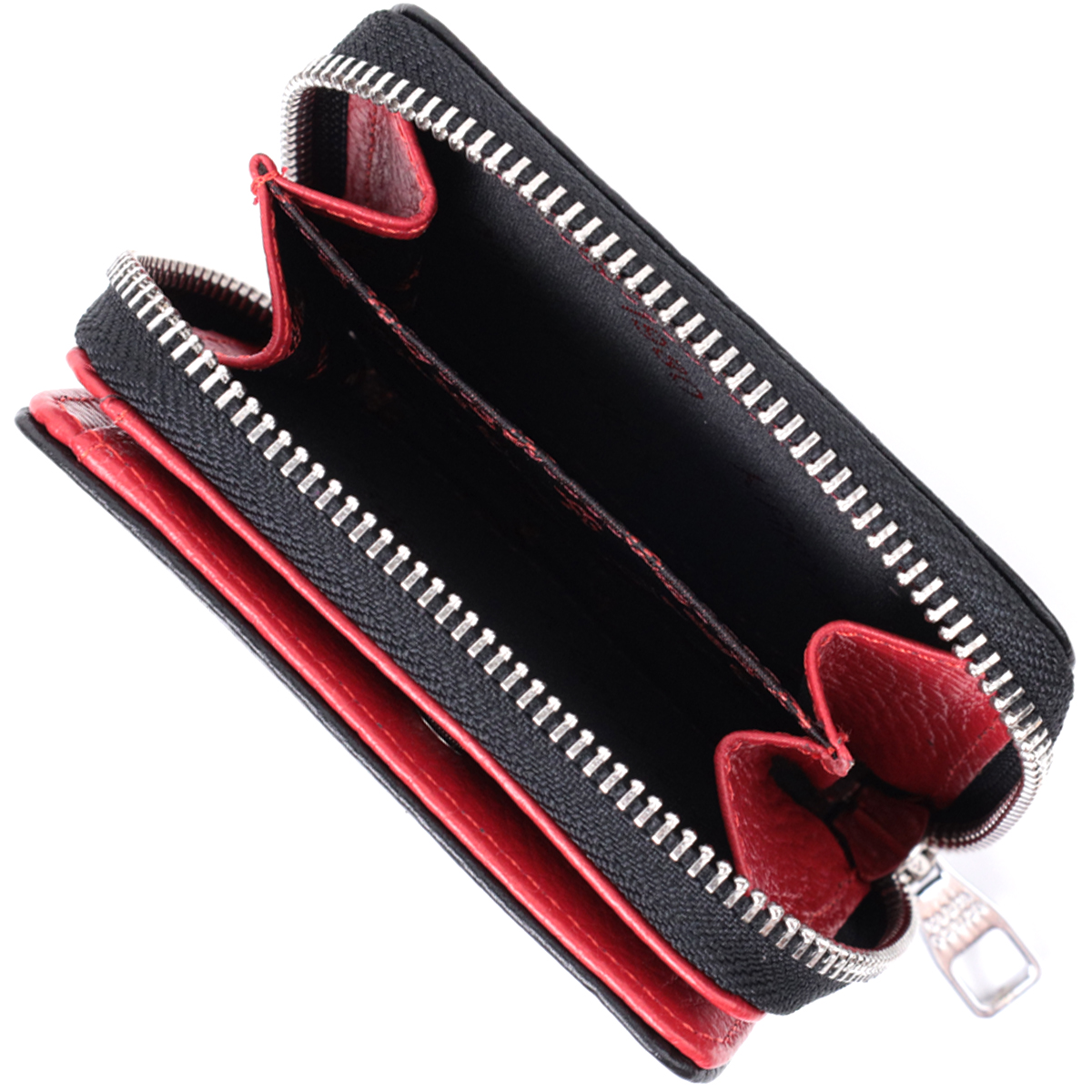 Невеликий жіночий гаманець із монетницею з натуральної шкіри KARYA Чорний