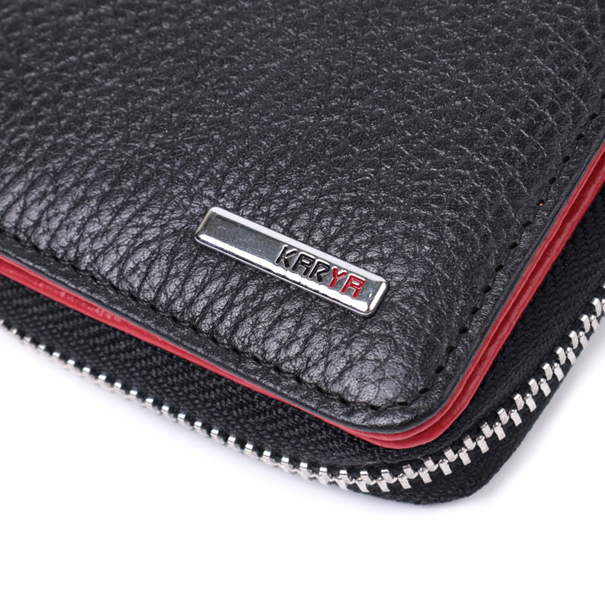 Невеликий жіночий гаманець із монетницею з натуральної шкіри KARYA Чорний