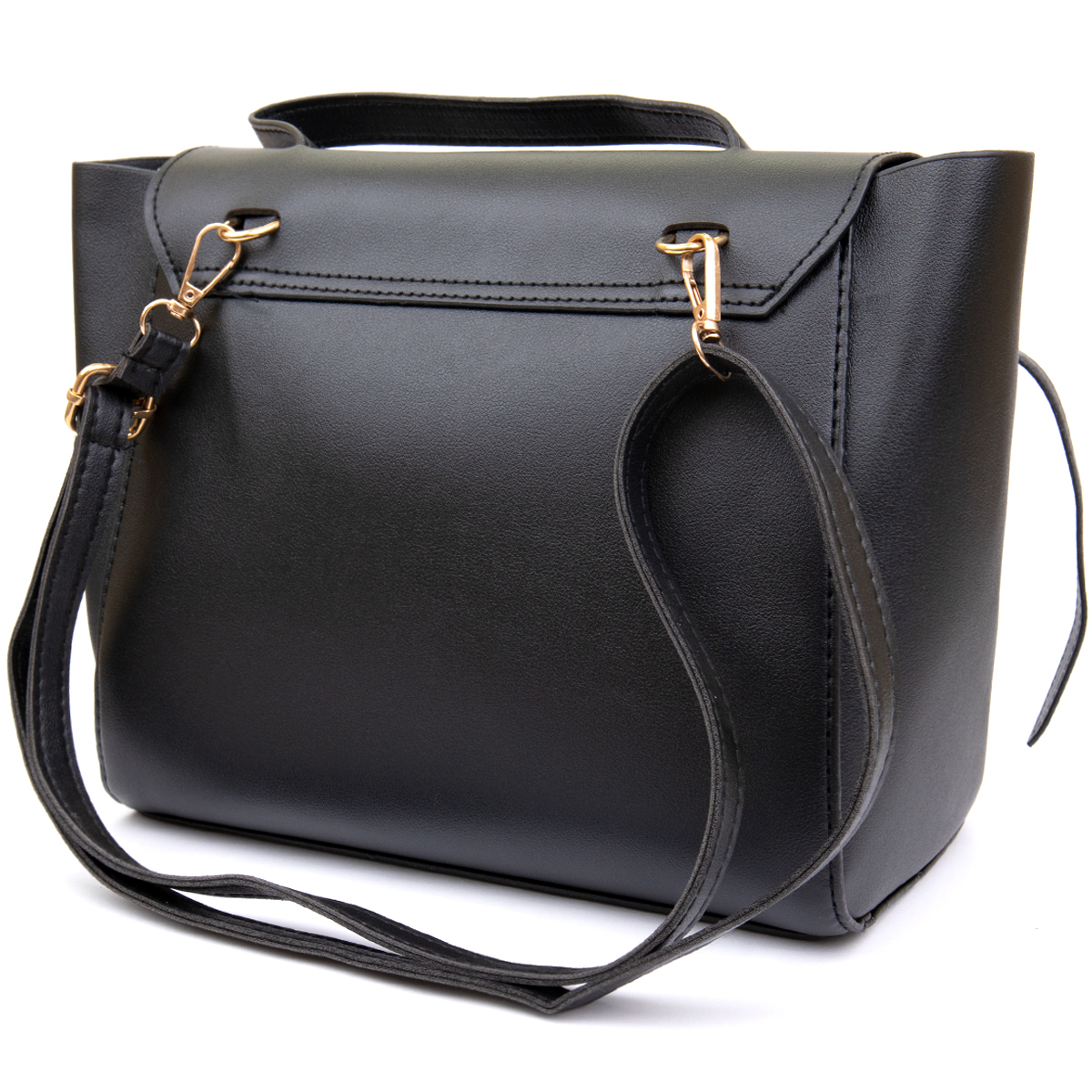 Сумка с клапаном из кожзаменителя Vintage sale_ Черная