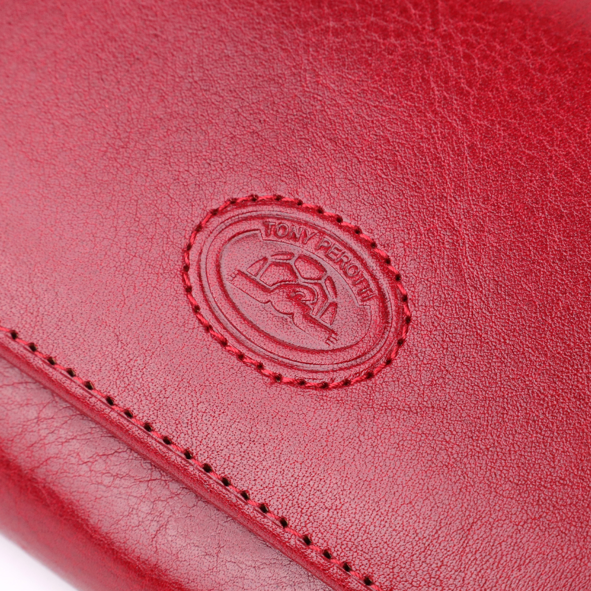Вместительный женский кошелек из глянцевой натуральной кожи Tony Perotti _ ( rosso) Красный
