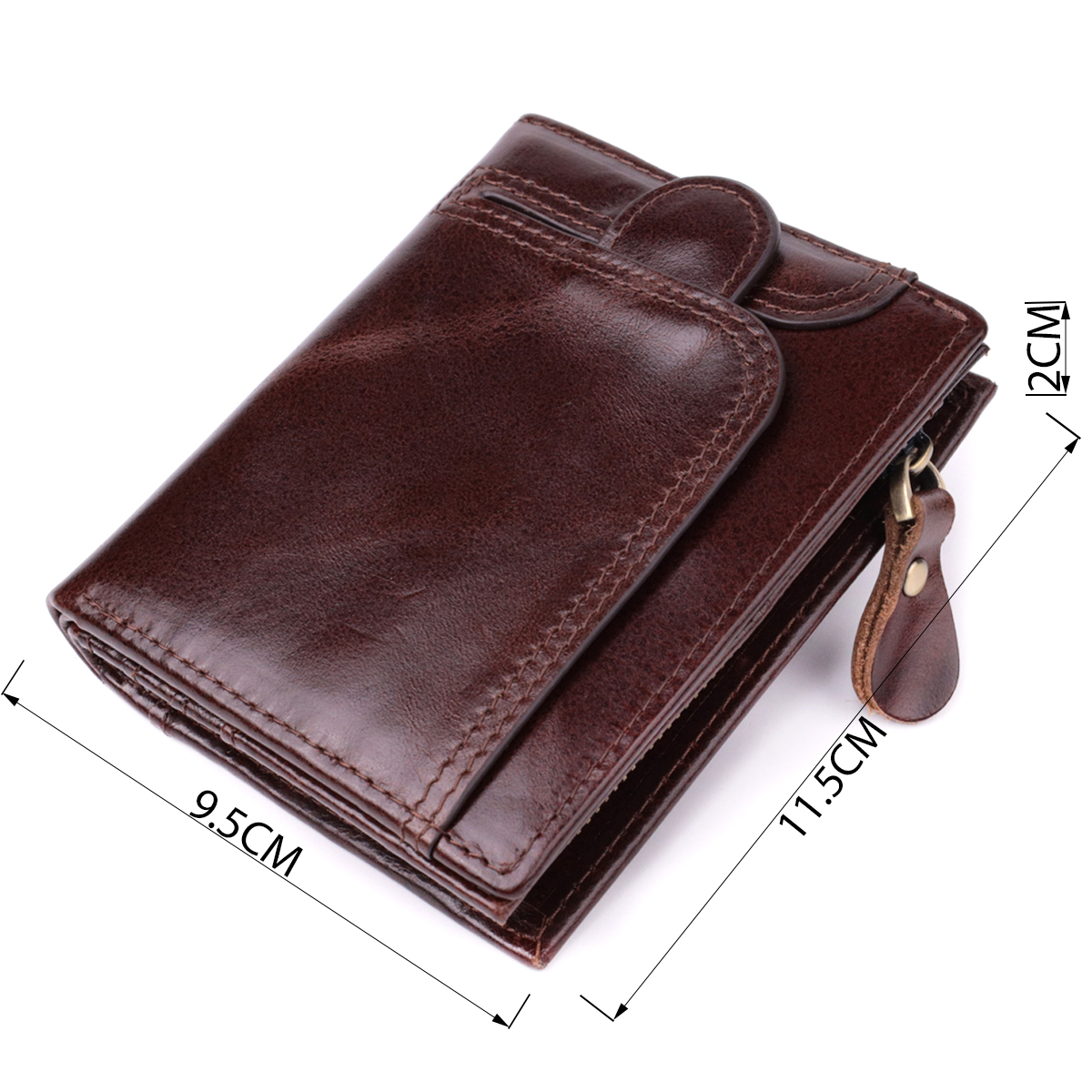 Вертикальный мужской бумажник из натуральной кожи Vintage sale_ Коричневый