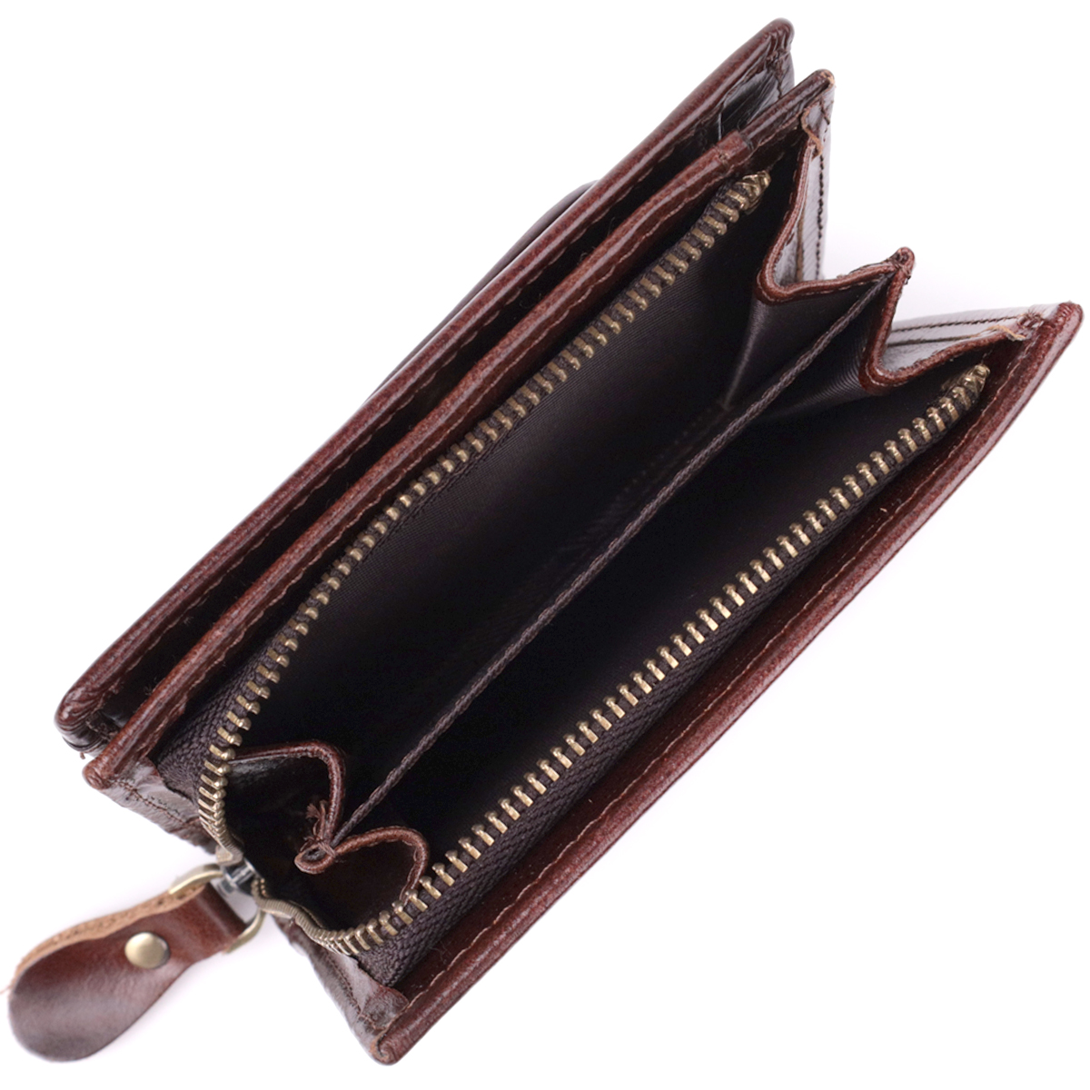 Вертикальный мужской бумажник из натуральной кожи Vintage sale_ Коричневый