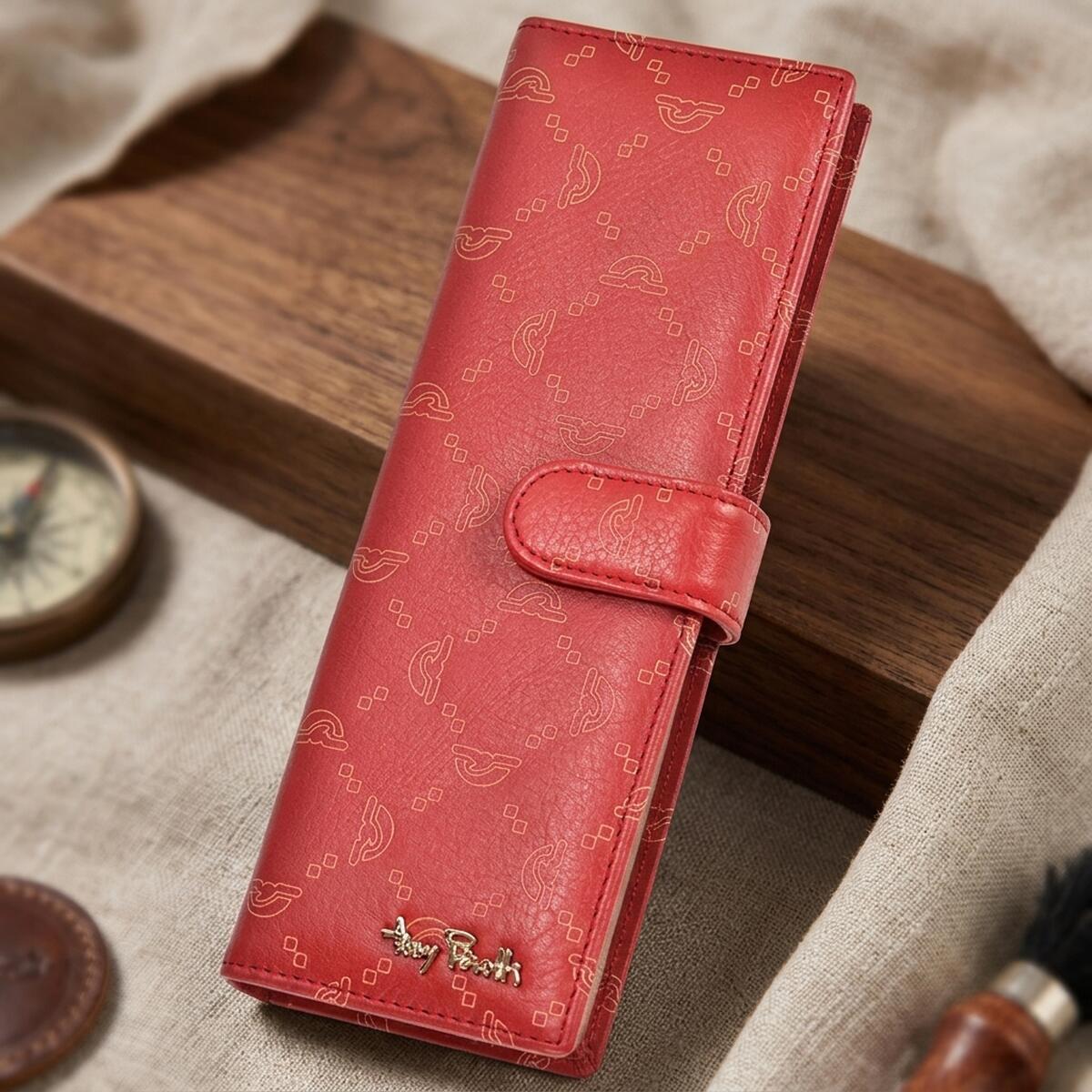 Визитница на кнопке Tony Perotti Luxury rosso () Красная
