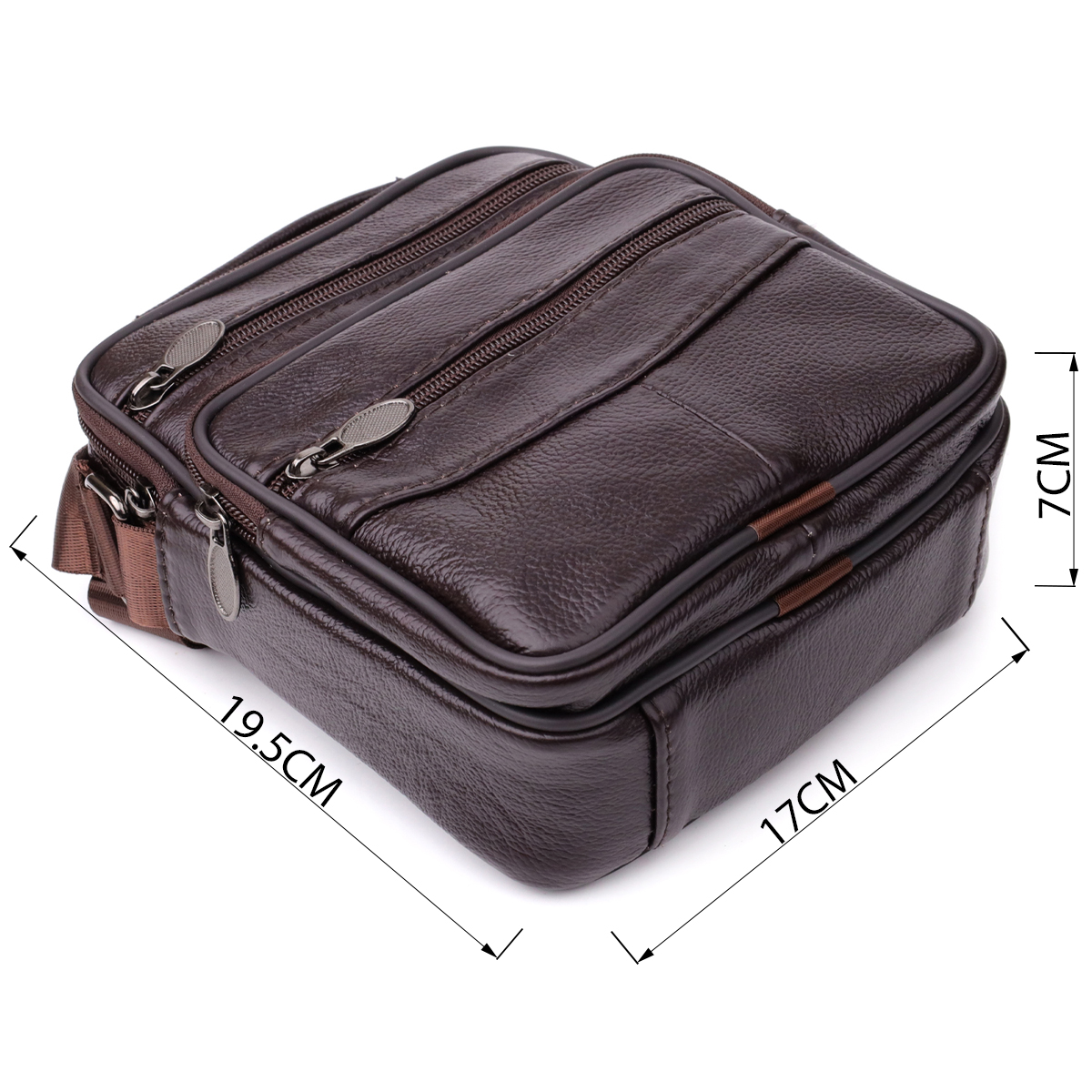 Небольшая вертикальная сумка с ручкой для мужчин из натуральной кожи Vintage Коричневый